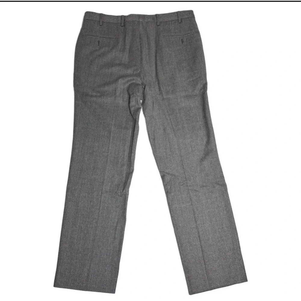 Valentino Mens Gray Dress Pants Wool‎ Flat Front Italy Tailored Trousers 36x32